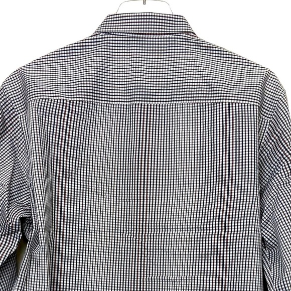 ALFANI Black/Brown/Tan Checks Long Sleeve Dress Shirt 15.5” 32/33 Medium Fitted - Picture 4 of 5
